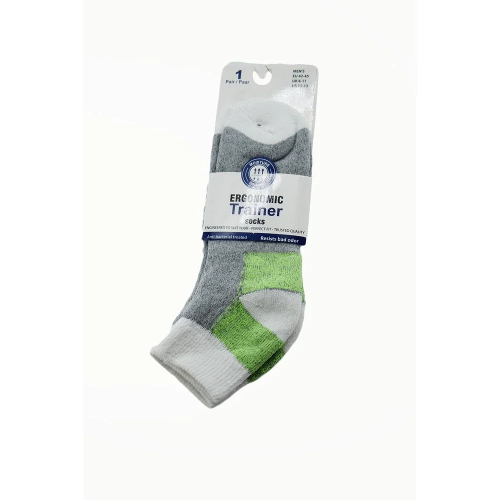 6 Pairs Mens Ergonomic Low Cut Ankle Socks  Moisture Wicking 10-13